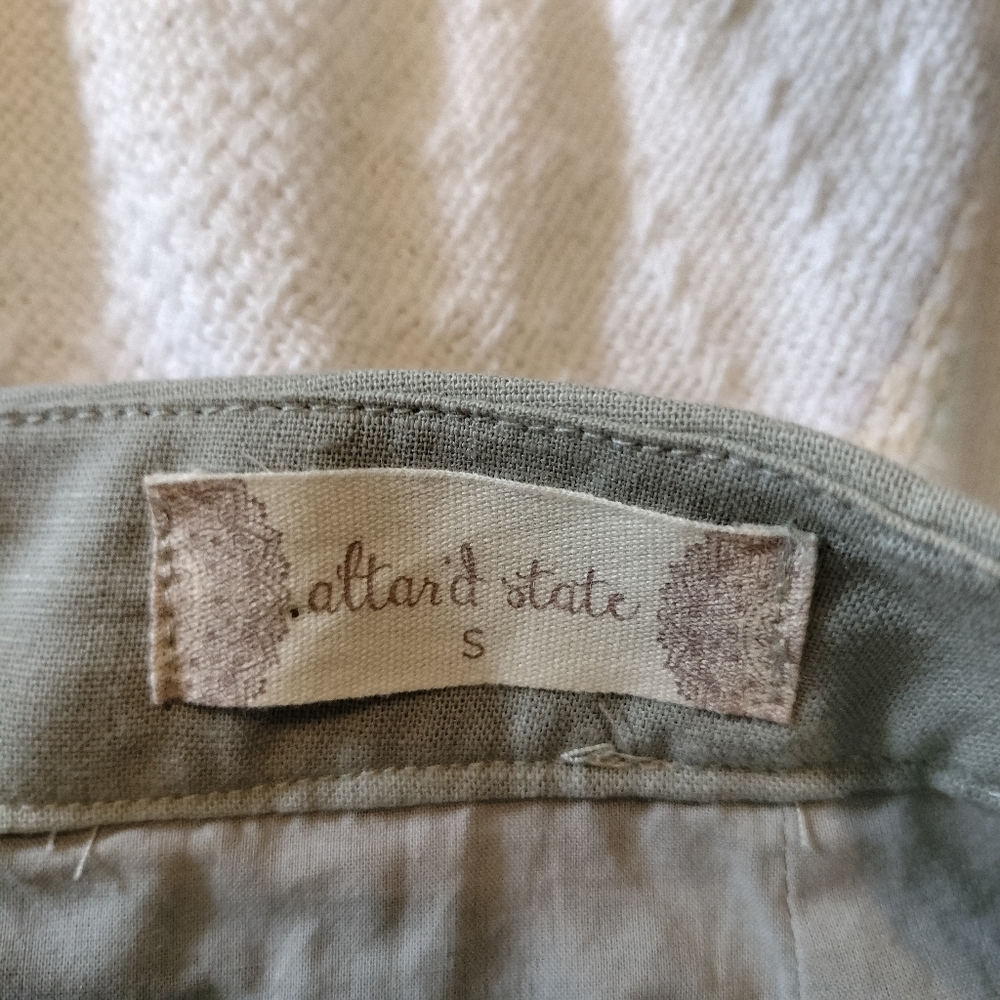 Altar'd‎ State Cotton/Linen Tan Mini Skirt Size Small - Picture 5 of 6